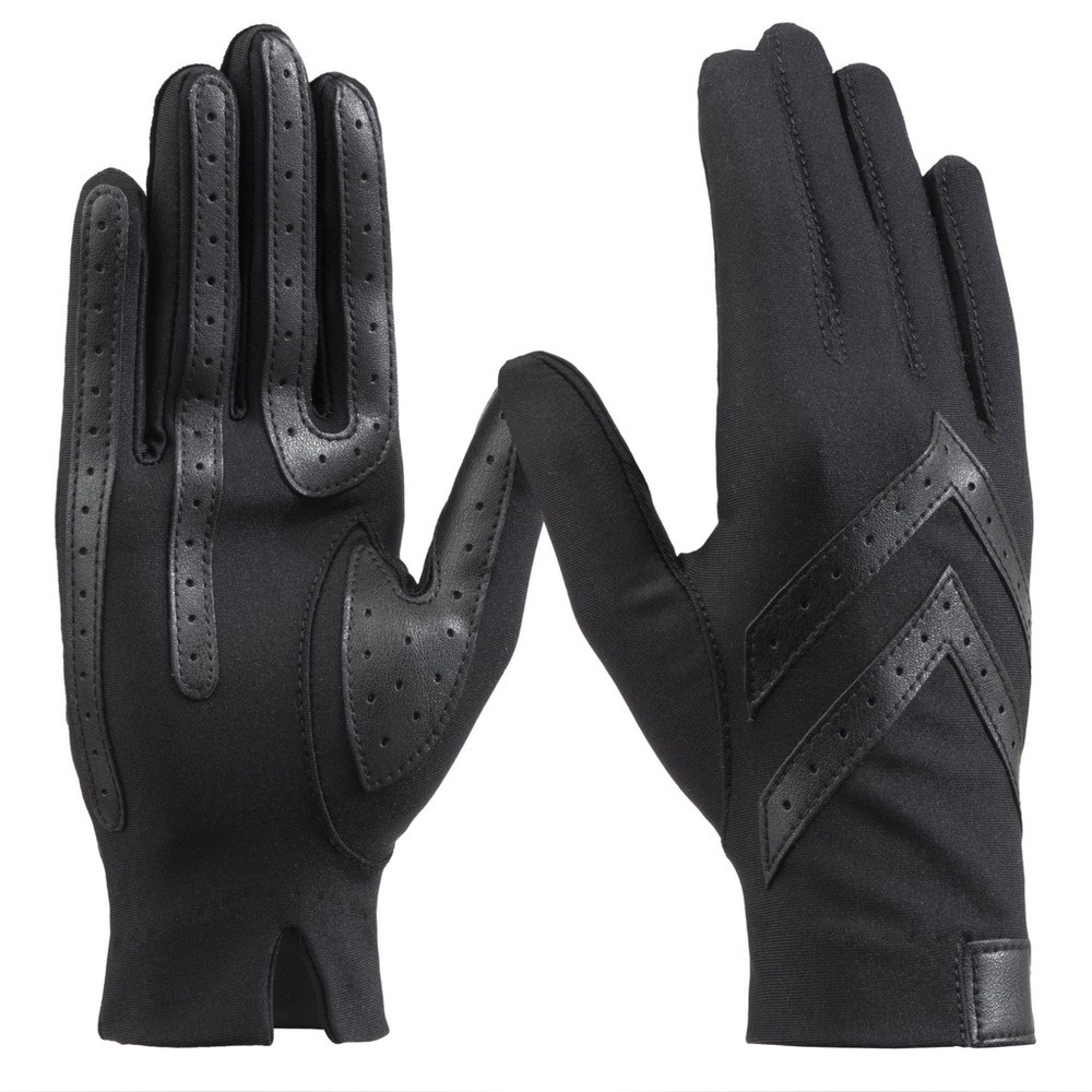 Isotoner Women's Spandex Shortie Glove with Chevron Detail